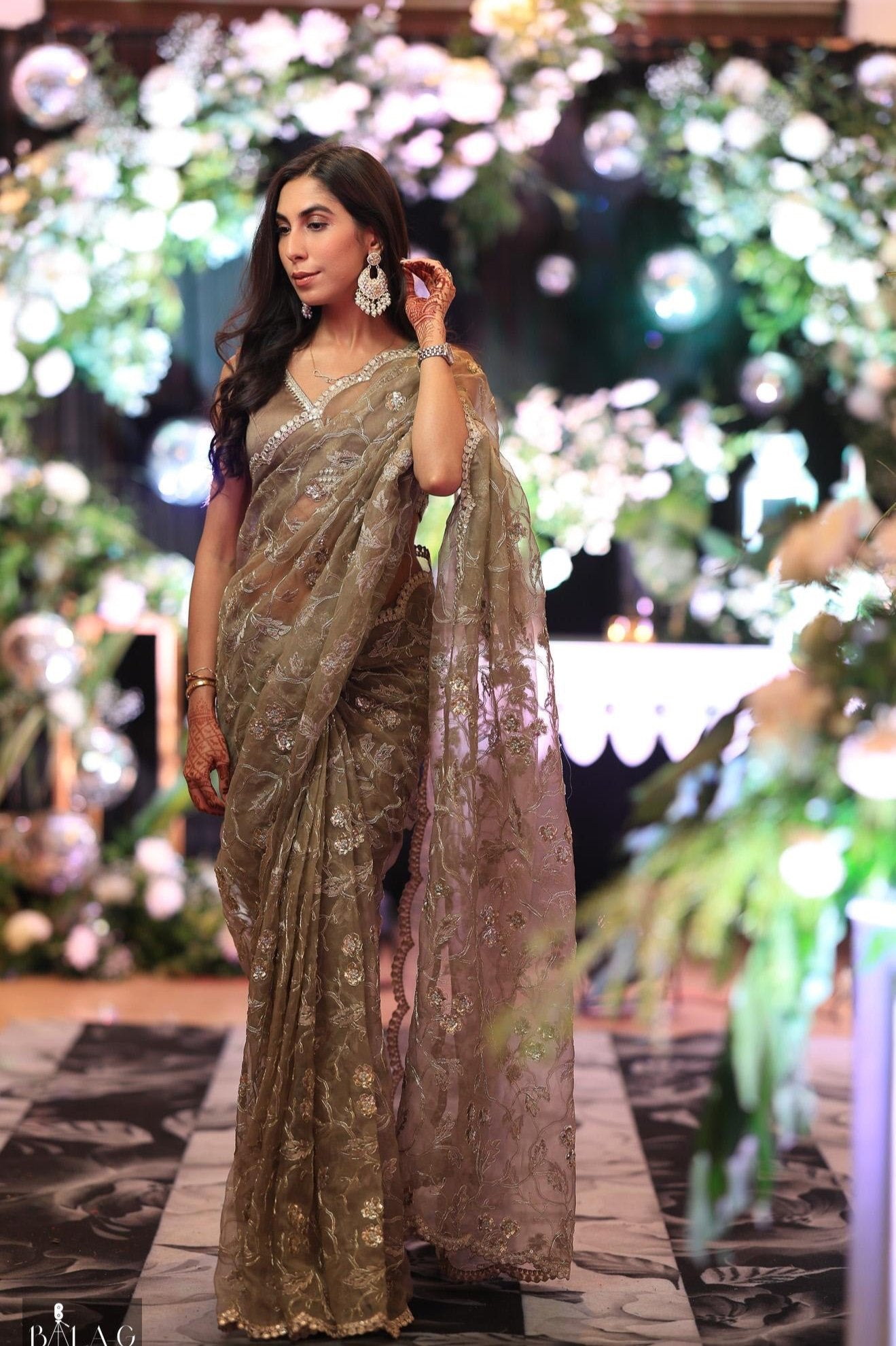 Aarohi Brown Saree