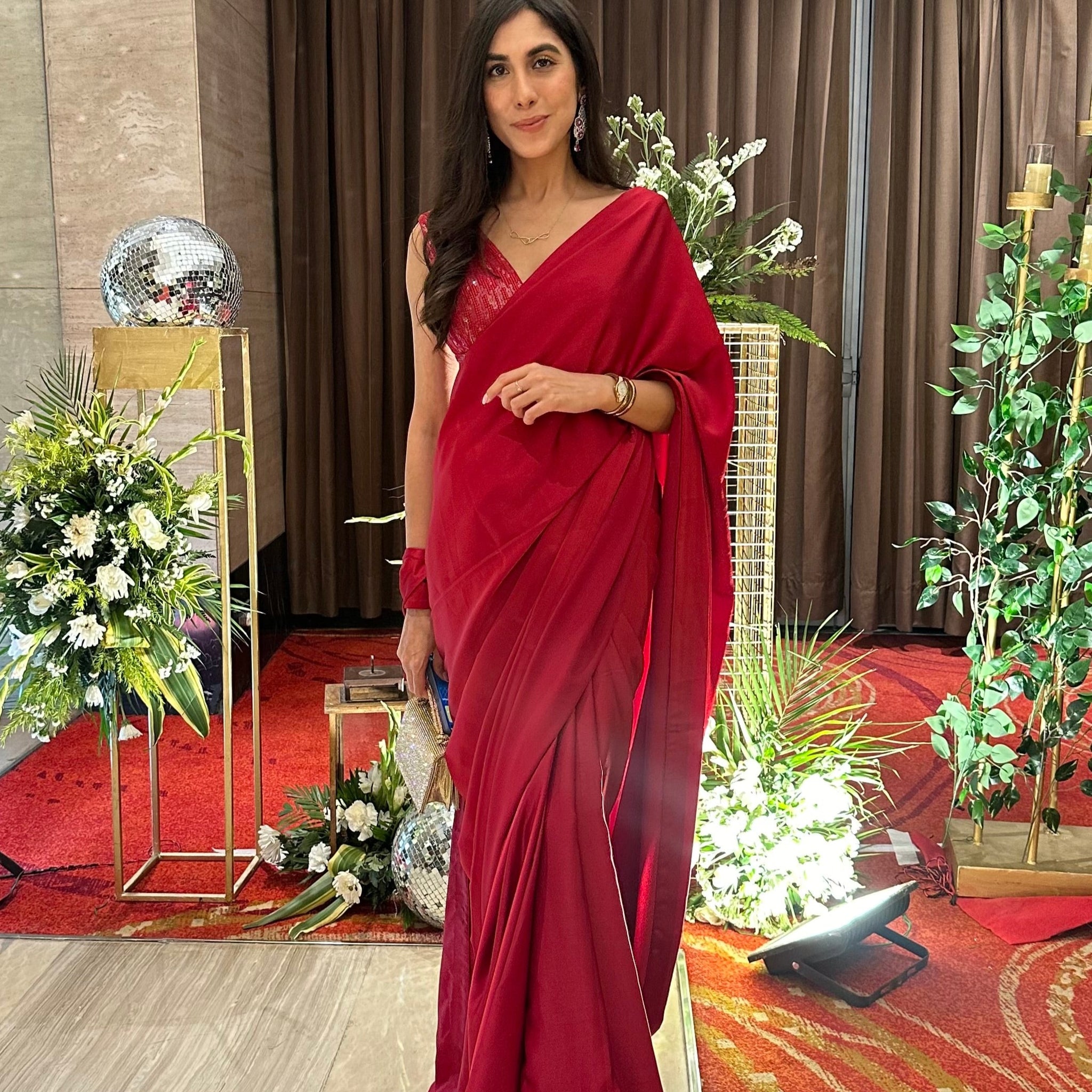 Inara Red Saree